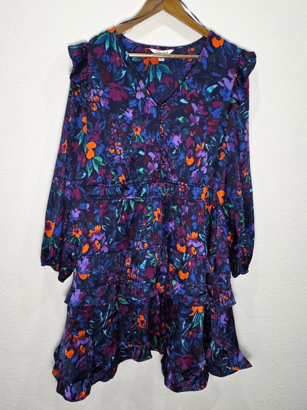 The Pioneer Woman Navy Floral Tiered Ruffle Dress XXL